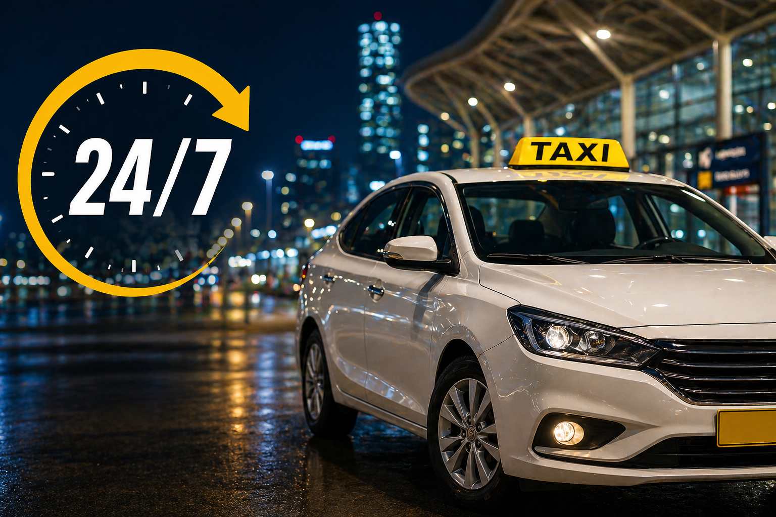24/7 Kochi taxi service with instant cab availability, airport pickup and drop, professional drivers in Cochin