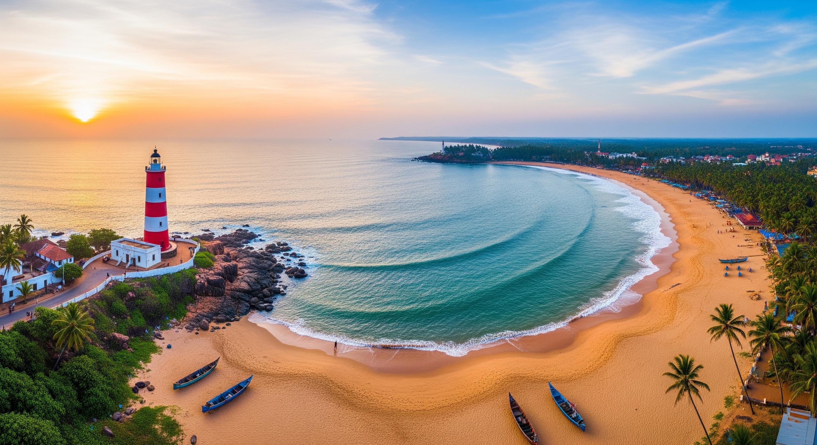 Alleppey to Kovalam sightseeing route, attractions and activities